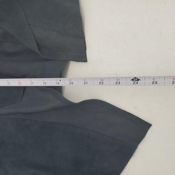 Lamarque BLUE Suede Leather Jacket Size 4 - Picture 6 of 15
